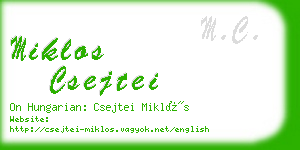 miklos csejtei business card